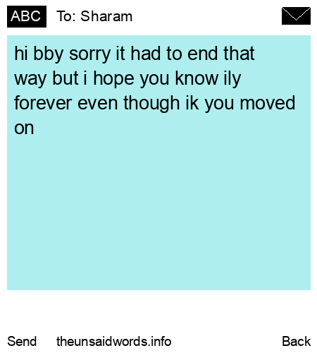 unsent message to Sharam