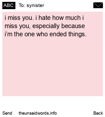 unsent message to synister 