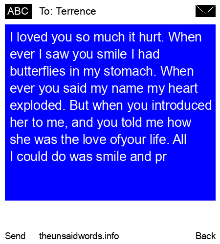 unsent message to Terrence