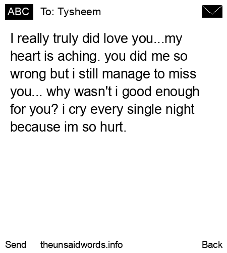 unsent message to Tysheem