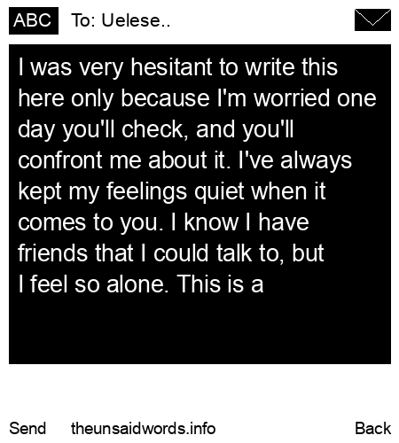 unsent message to Uelese..