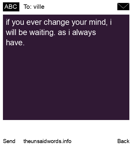 unsent message to ville