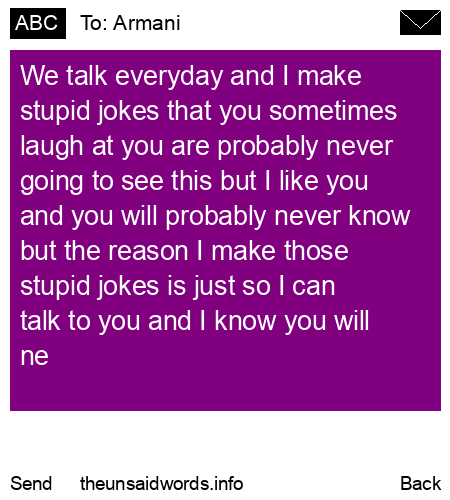 unsent message to Armani