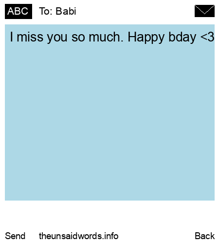 unsent message to Babi