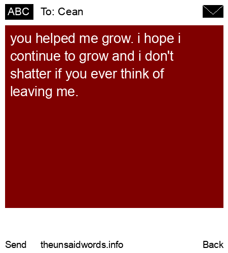 unsent message to Cean