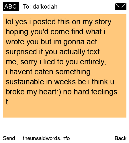 unsent message to da'kodah