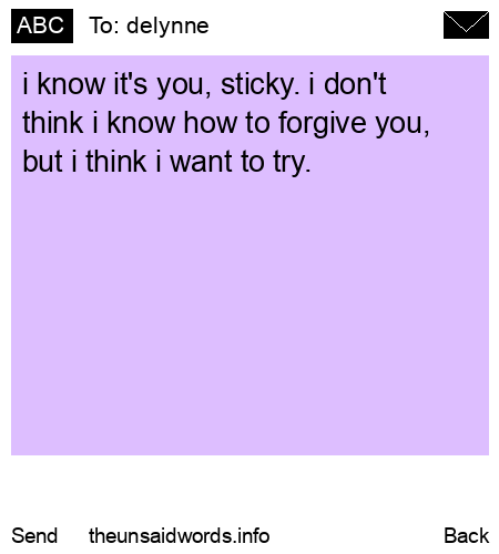 unsent message to delynne