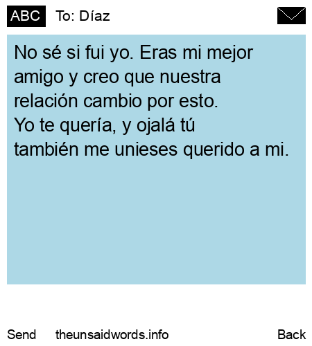 unsent message to Díaz