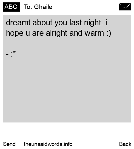 unsent message to Ghaile