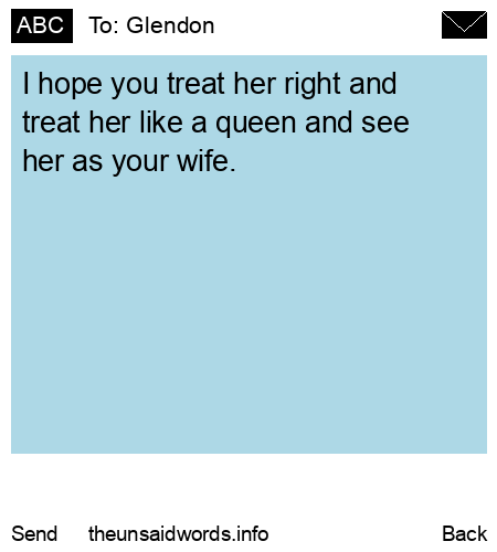 unsent message to Glendon