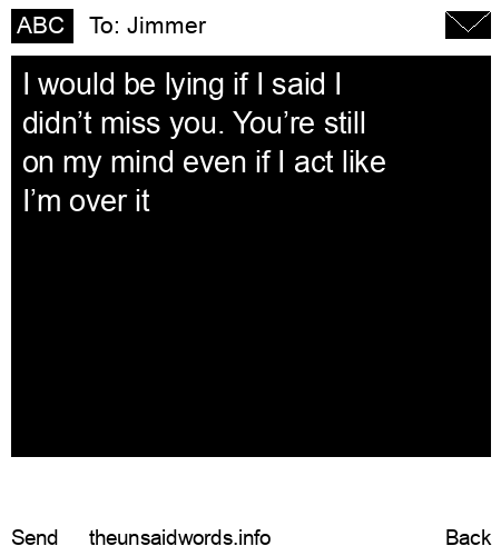 unsent message to Jimmer