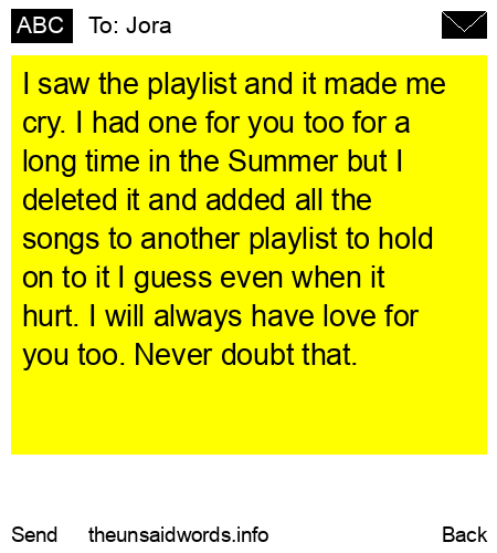 unsent message to Jora