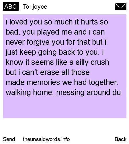 unsent message to joyce