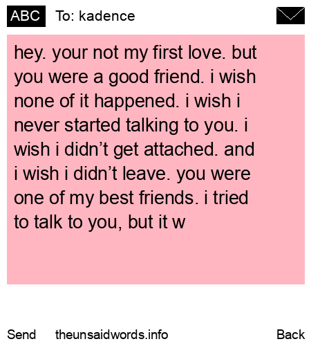 unsent message to kadence