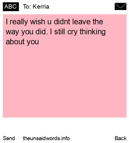 unsent message to Kerria