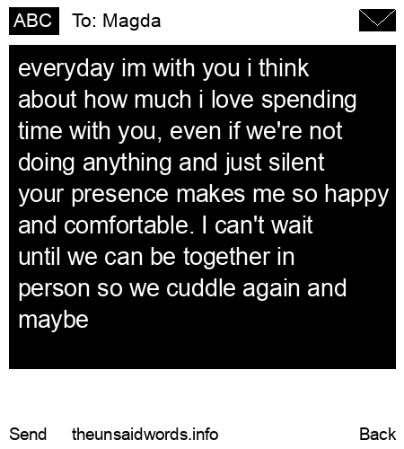 unsent message to Magda