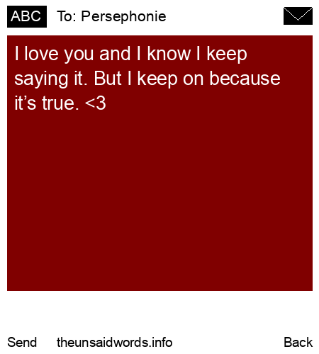 unsent message to Persephonie