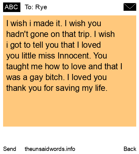 unsent message to Rye
