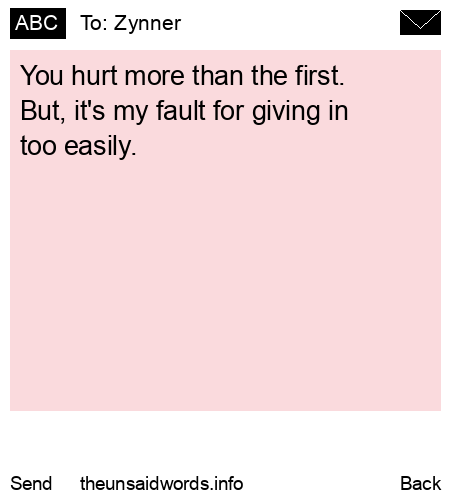 unsent message to Zynner