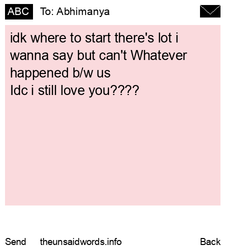 unsent message to Abhimanya 