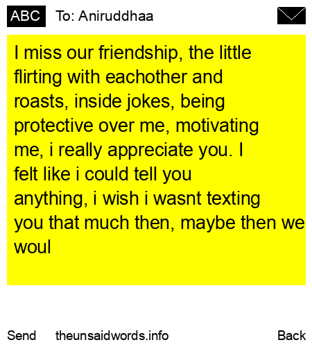 unsent message to Aniruddhaa