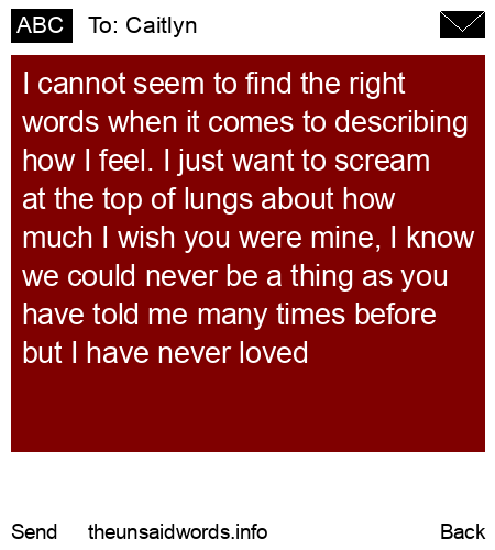 unsent message to Caitlyn