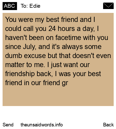 unsent message to Edie
