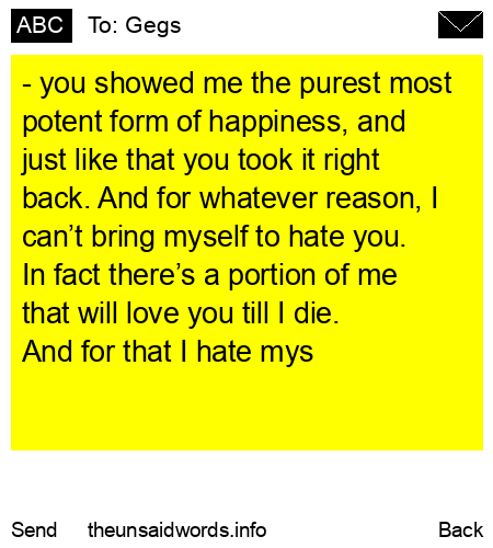 unsent message to Gegs