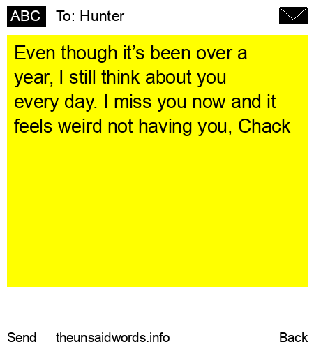unsent message to Hunter