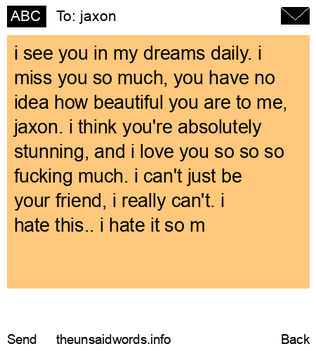 unsent message to jaxon