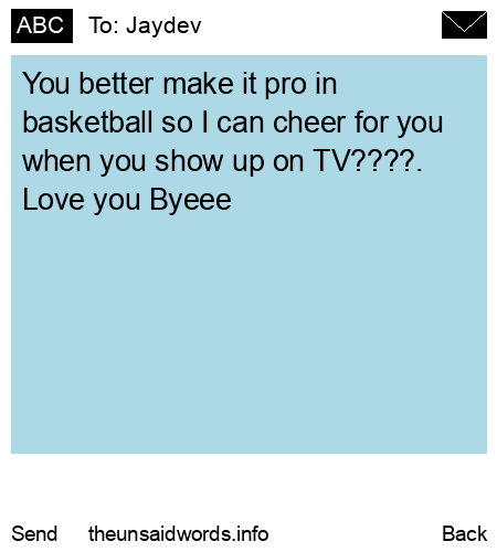 unsent message to Jaydev 