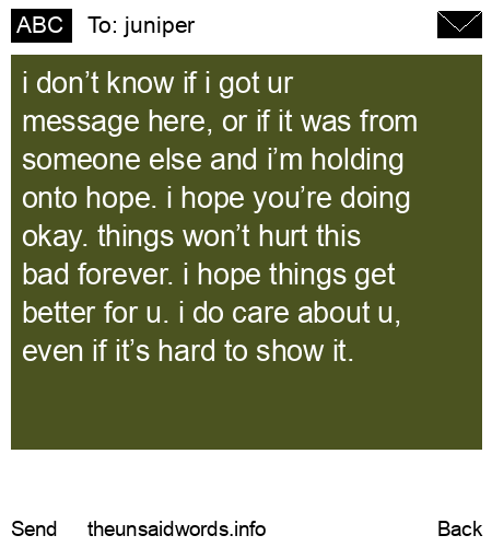 unsent message to juniper
