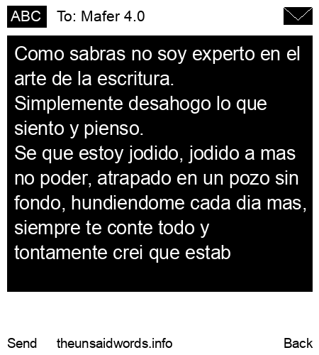 unsent message to Mafer 4.0