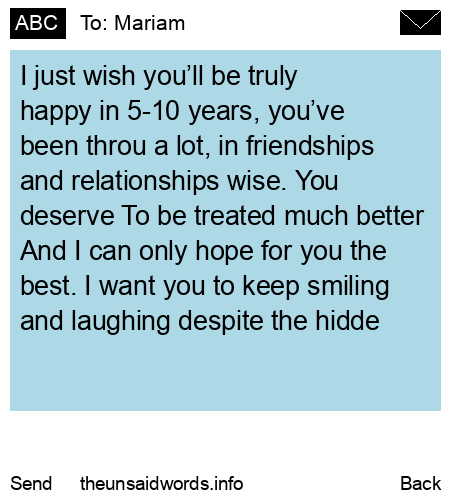 unsent message to Mariam