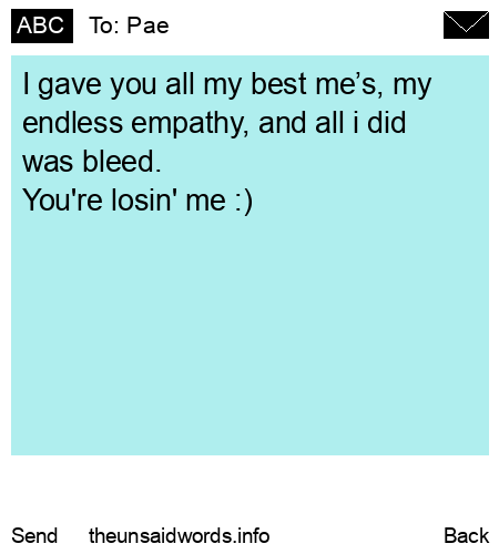 unsent message to Pae