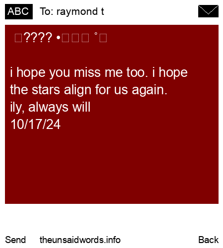 unsent message to raymond t