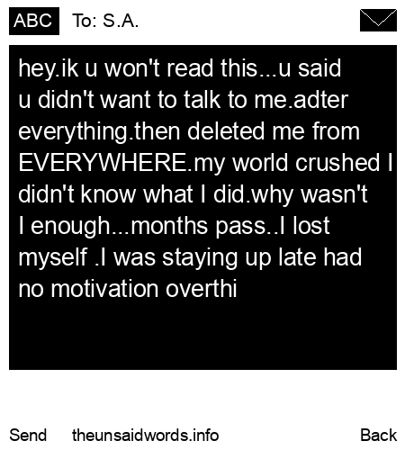 unsent message to S.A.