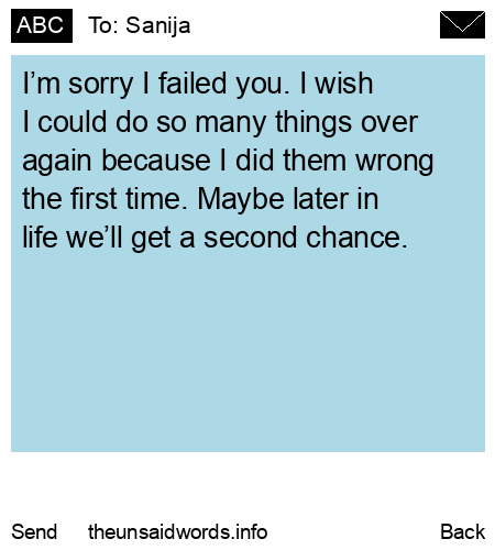 unsent message to Sanija