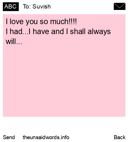 unsent message to Suvish