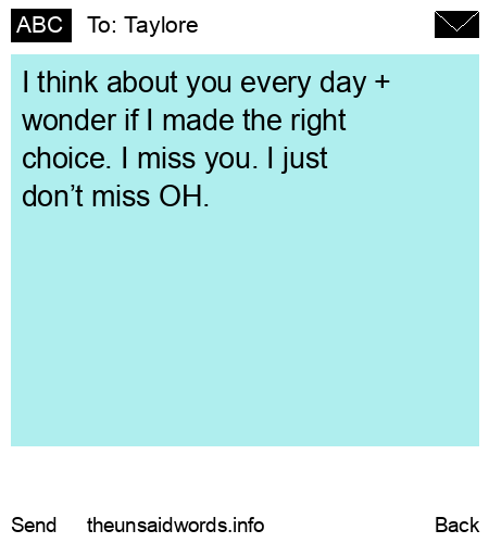 unsent message to Taylore