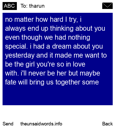 unsent message to tharun
