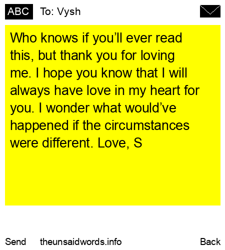 unsent message to Vysh