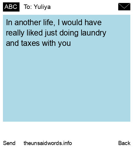 unsent message to Yuliya