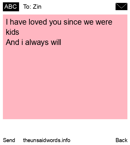 unsent message to Zin