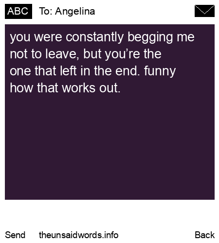 unsent message to Angelina