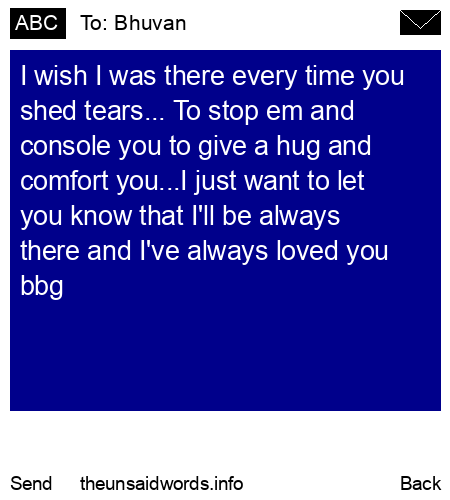 unsent message to Bhuvan