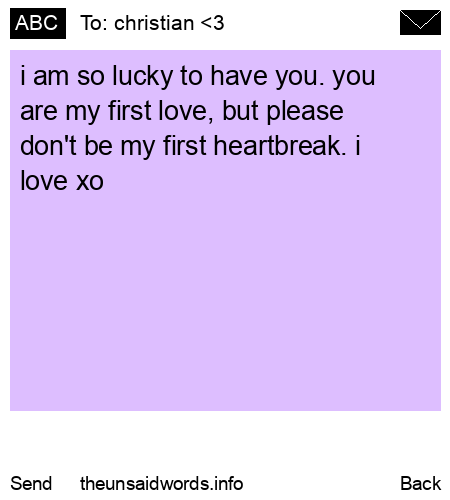 unsent message to christian <3