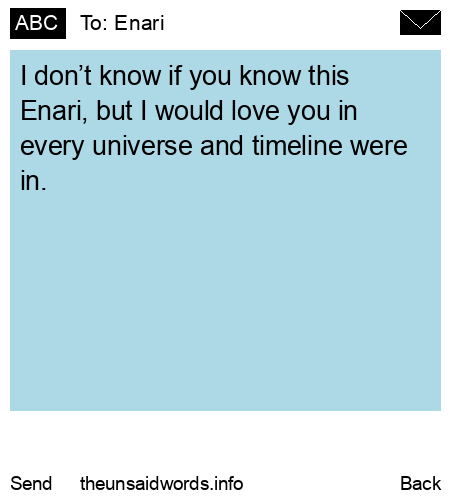 unsent message to Enari