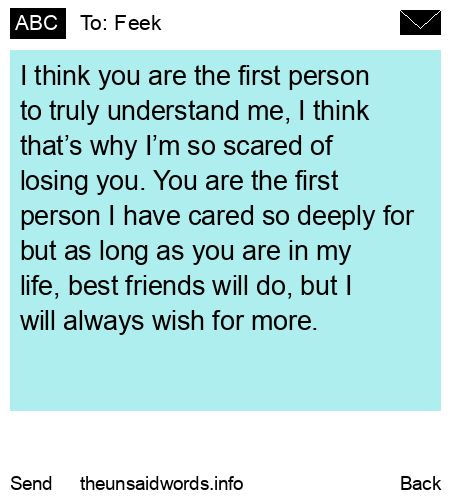 unsent message to Feek
