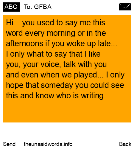 unsent message to GFBA